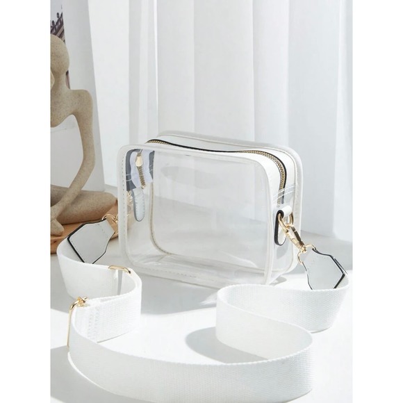 Clear Handbag, Stadium Approved, Concert Clear Crossbody Bag - Picture 1 of 6